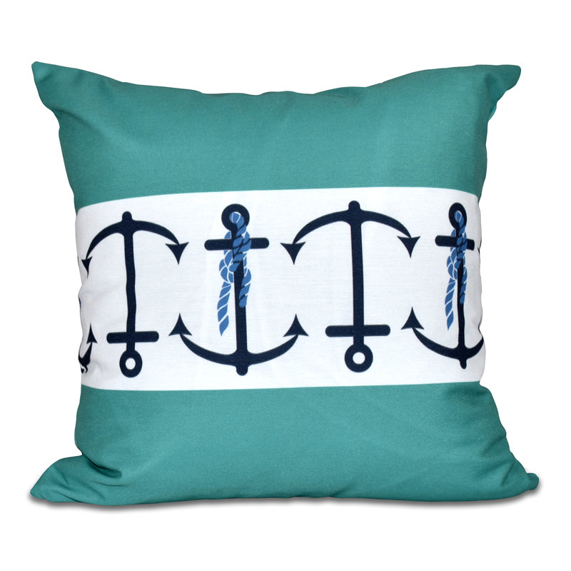 Housse et insert de coussin carré Nautical Nights, H 26 po x l 26 po, Vert