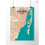 Miami City Map - No Frame Print-155083636