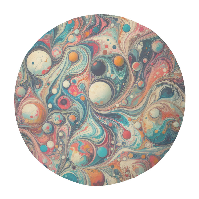 Tapis tressé Marble Vibes, Rond 5 pi