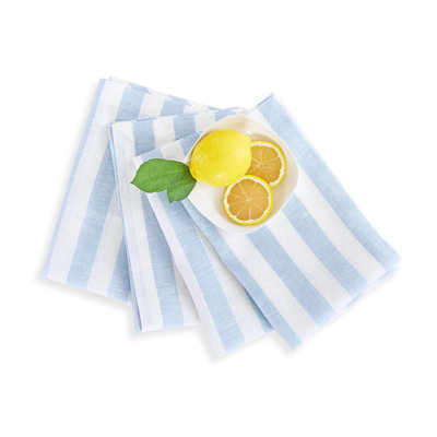 Sorrento Stripe - 100% Pure Linen Dinner Napkins