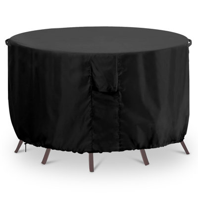 Patio Round Table and Chair Set Cover, Heavy-duty Outdoor Furniture Cover, Patio Furniture Set Cover, Black by Latitude Run