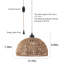 1 lumière Derica 13,78 po Luminaire suspendu en dôme tissé à brancher avec accents de corde style bohème, cordon de 14,76 pieds-125712339-93332384
