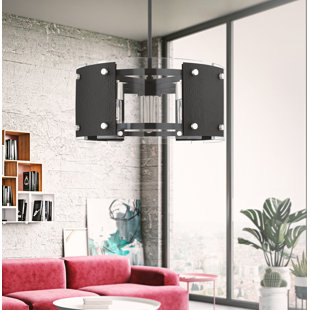 Luminaire suspendu cylindrique à 6 lumières de style barcelo