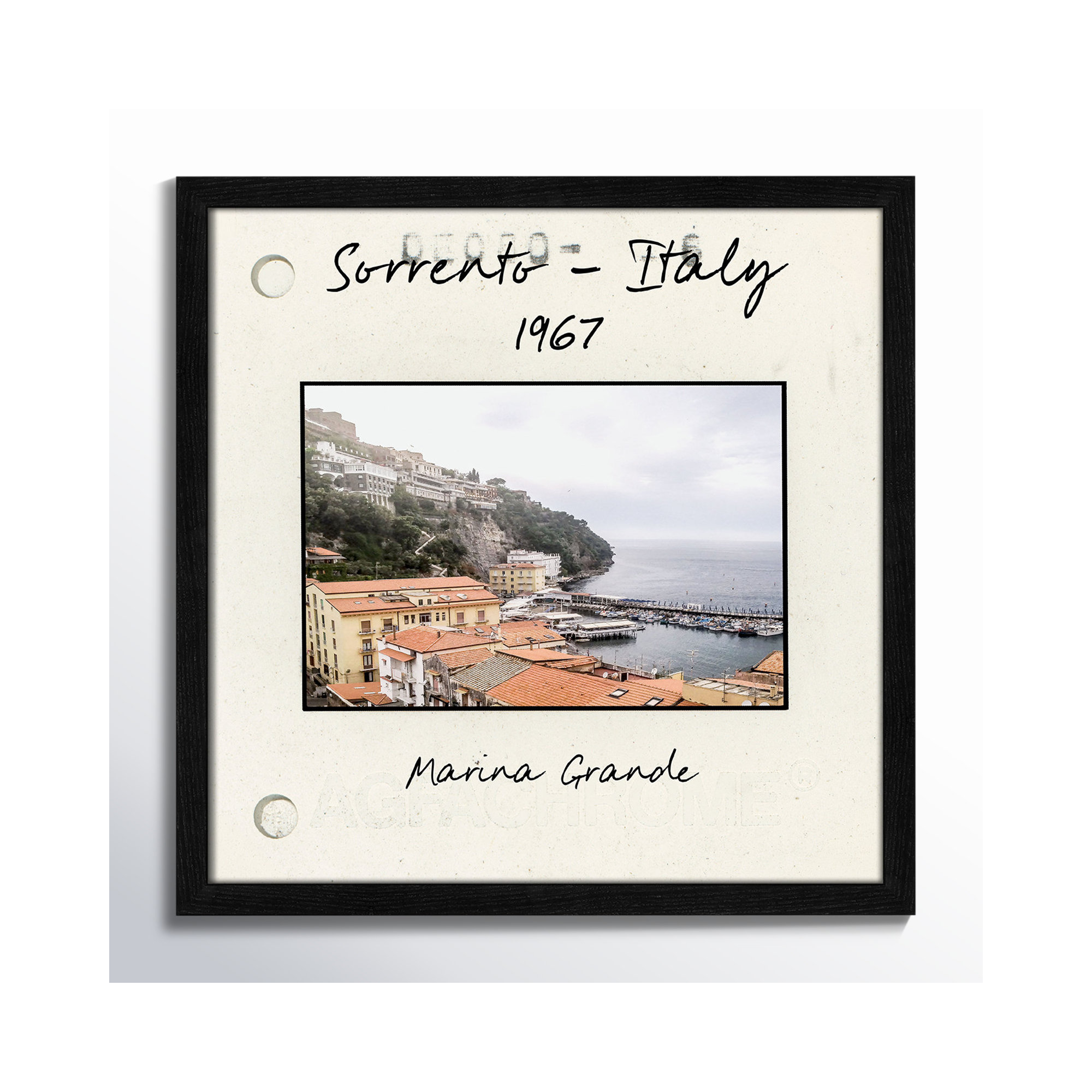 Sorrento Italy - Marina Grande Print by Susan Jill, Black Single Picture Framed Paper, 17" H x 17" W x 0.75" D