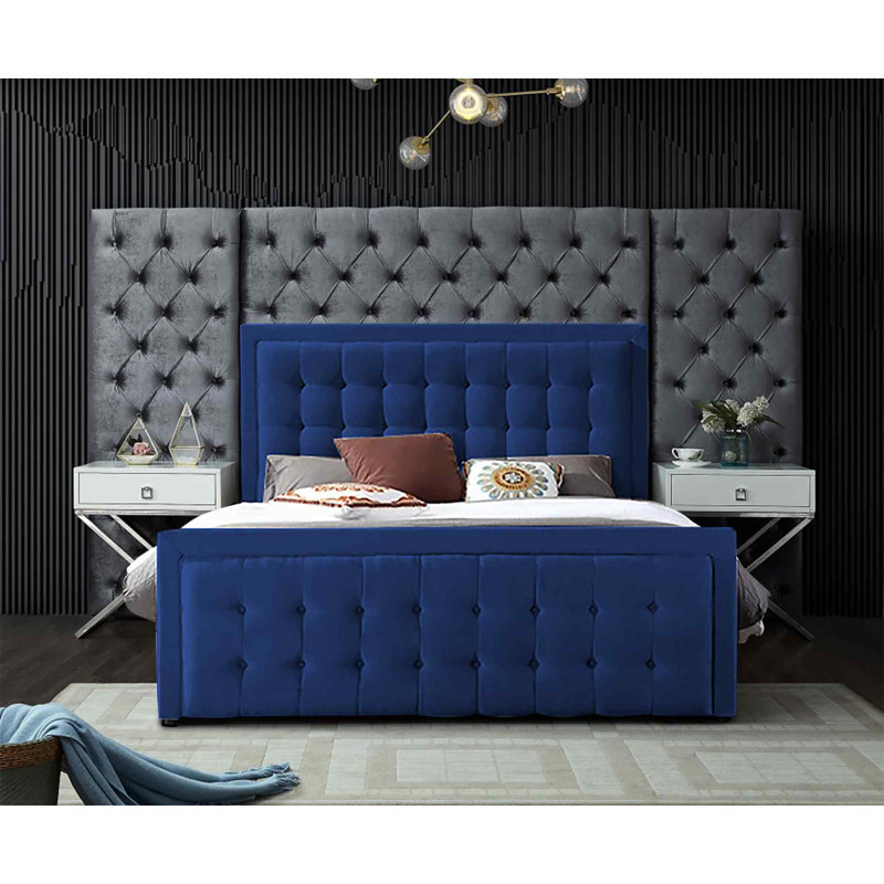 Upholstered Bed, Single (3'), Blue