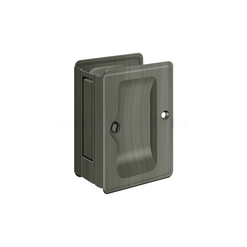 Brass Pocket Door Hardware, Antique Nickel