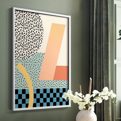 Modern Memphis IV Framed Print - Solid Wood