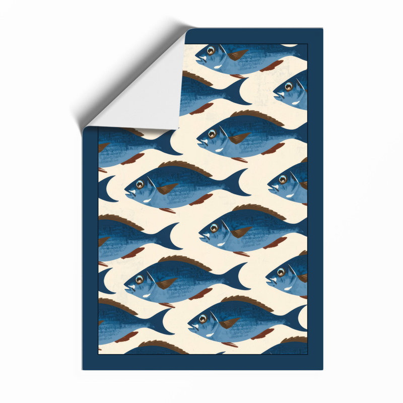 School of Fish Coastal - Framed Print, Unframed, A3 - 42.0 x 29.7 cm