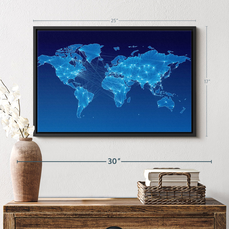 "Carte du monde intégrée", art mural, H 17 po x l 25 po