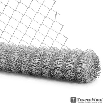 5FT H X 50FT W 11.5 Gauge Galvanized Steel Chain Link Fence Fabric with Diamond Mesh Size 2-3/8 Inch