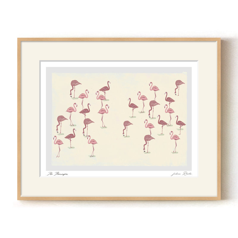 The Flamingoes, Tan, 24" H x  32" W