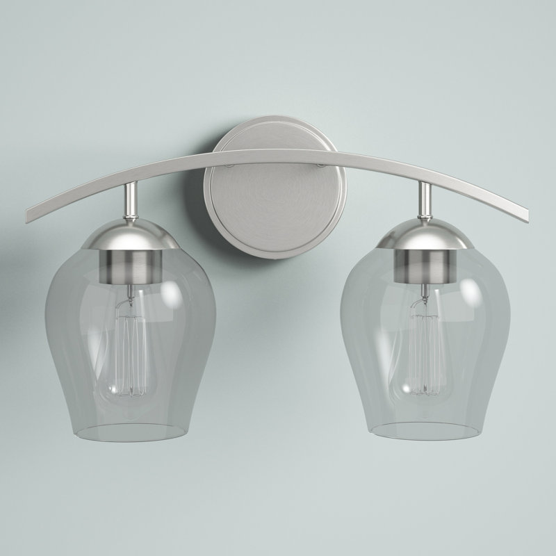 Schoenfeld 2-Light Dimmable Vanity Light in Brushed Nickel, Brushed Nickel