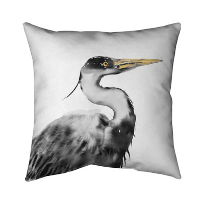 Great Heron Square Throw Pillow