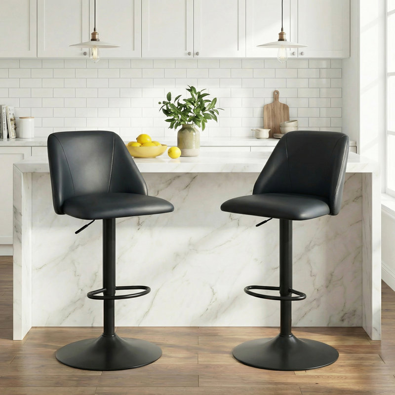 Chaise de bar pivotante à hauteur réglable, Black