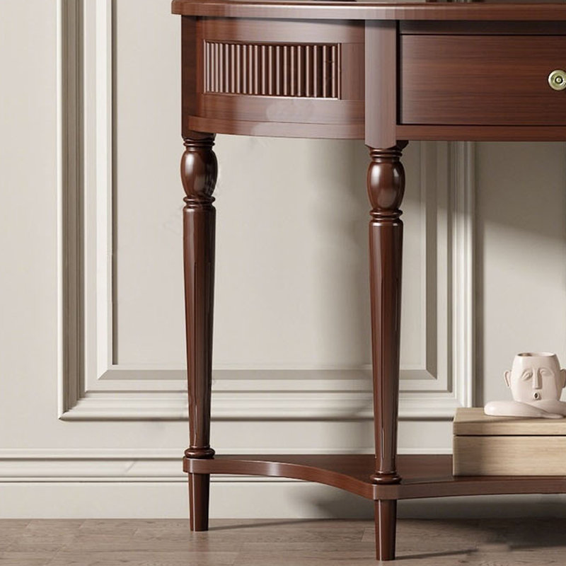 American  Solid Wood  Entryway Console, 33.5" H x 51.2" W x 15.7" D, Dark Brown