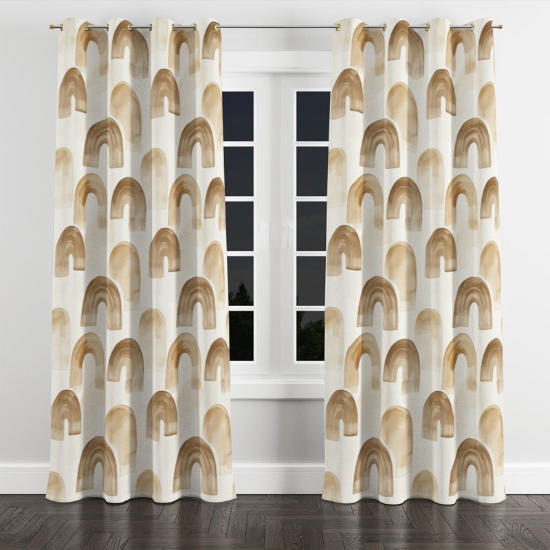 Rideaux en velours Modern - brun avec œillets Azhane - 1 panneau, L 52 po x L 63 po, Œillets dorés