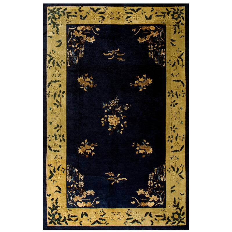 Antique Peking Room Size Wool Blue Rug