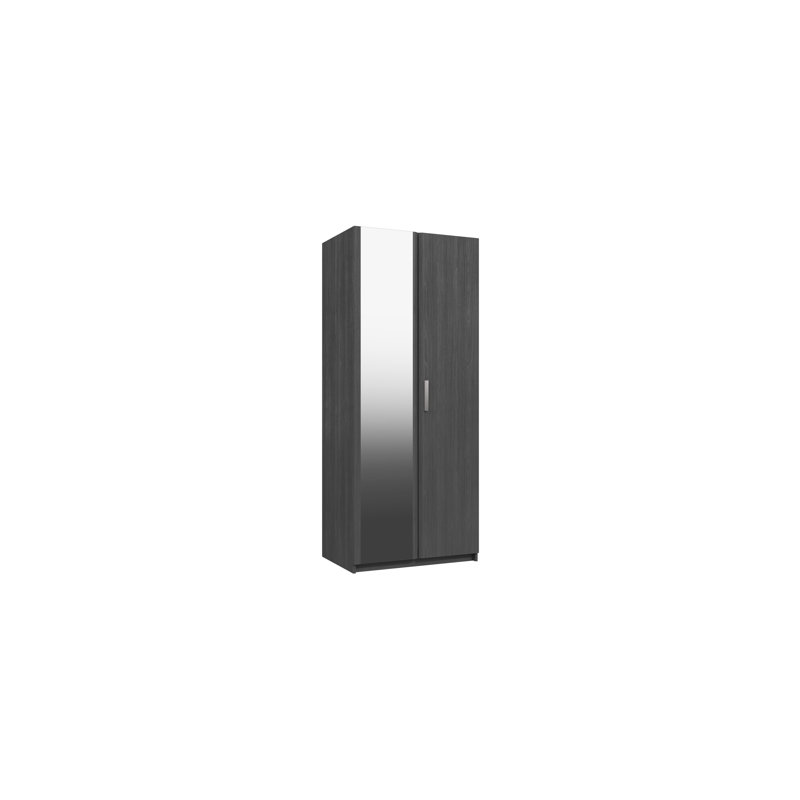 Harvey-Lee 2 Door Manufactured Wood Wardrobe, Graphite