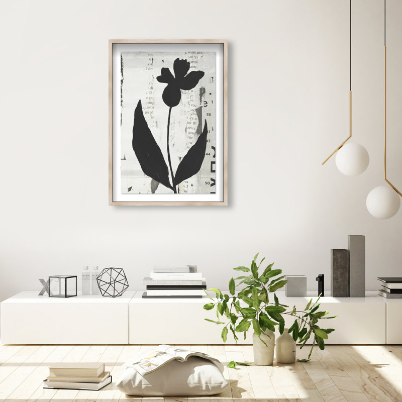 Single Orchid Print by Oliver Gal, 46.5"H x 31.5"W, Natural Oak Shadowbox