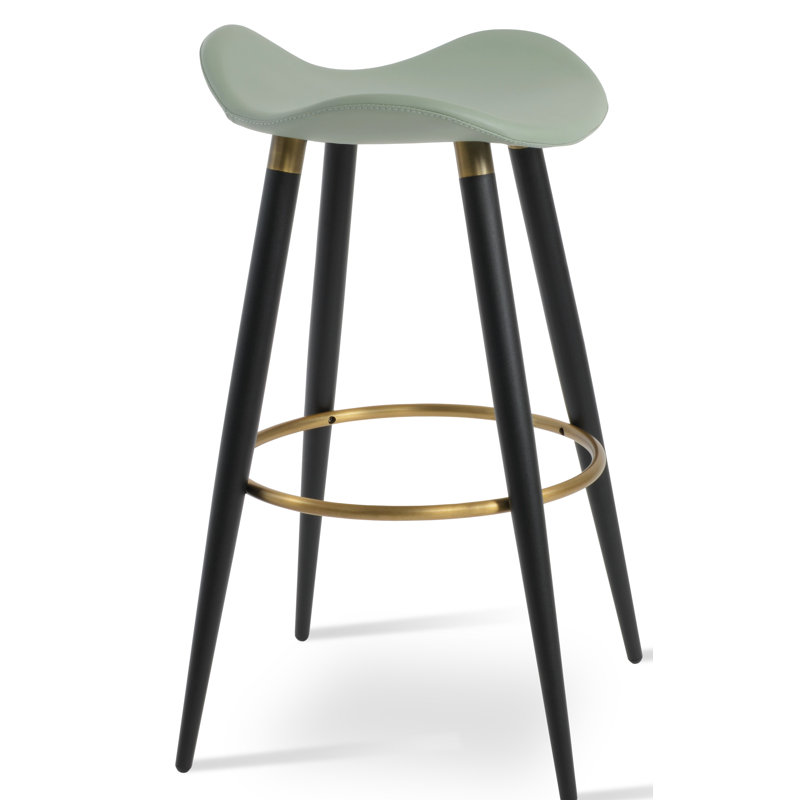 Tabouret de bar et de comptoir Moonyean, Menthe, Noir / or, Tabouret de comptoir (assise de 24 po de hauteur)