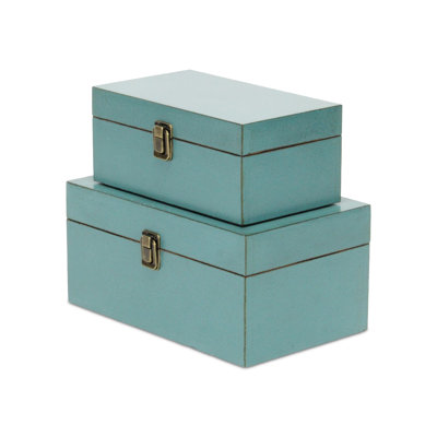 Thornell 2 Piece Handmade Wooden Decorative Box Set