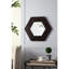 Miroir hexagonal 18,5 po x 18,5 po avec cadre en bois massif robuste, élément décoratif de maison, fabrication ferme brun foncé, couloir de salle de bain, 18,5 po x 18,5 po-736708222