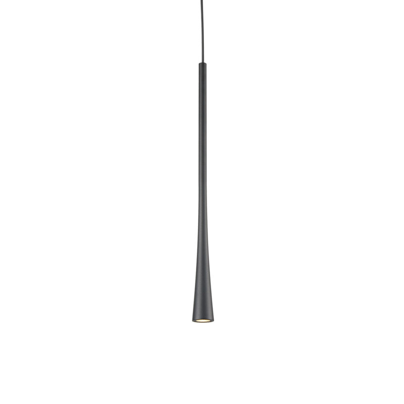 Taper 1 - Light LED Pendant, 136" H x 1.25" W x 1.25" D, Black
