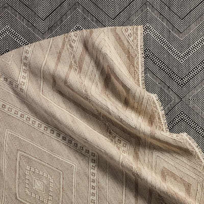 Tapis taupe fabriqué à la main Alvonia (5 pi x 8 pi), Rectangle de 5 pi x 8 pi