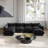 Minarik 4-Seat Chenille Fabric Upholstered Sectional Sofa With 2 Ottoman-670162005