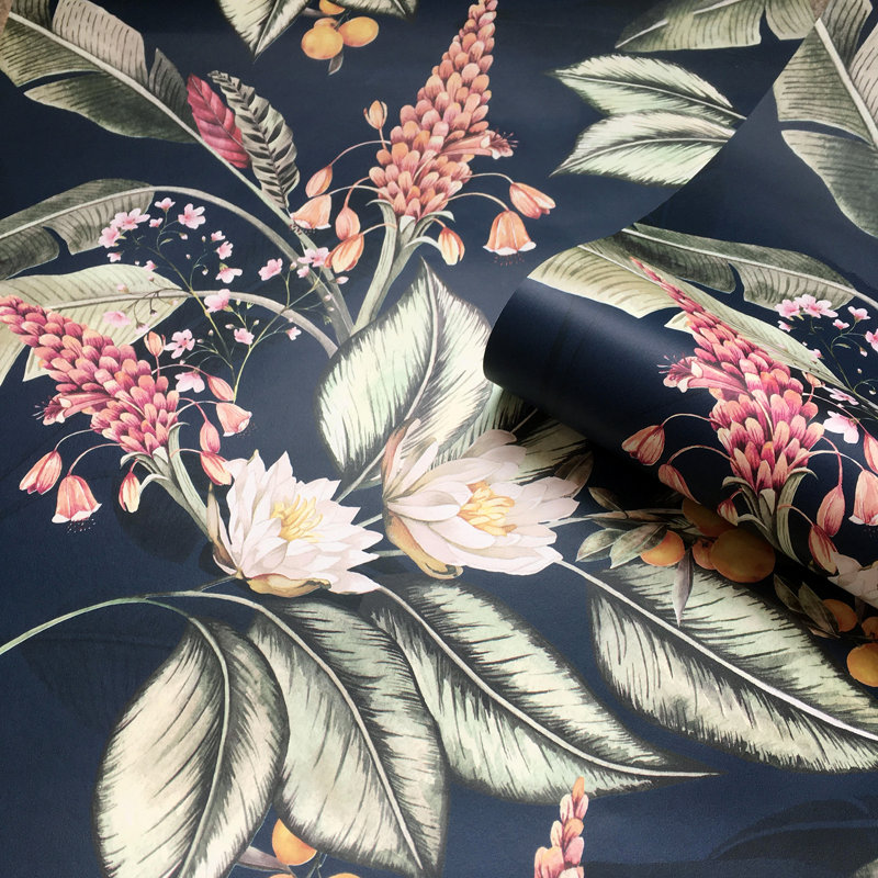 Gadsden 10.05m x 53cm Glitter Wallpaper Roll, Navy/Yellow/Purple