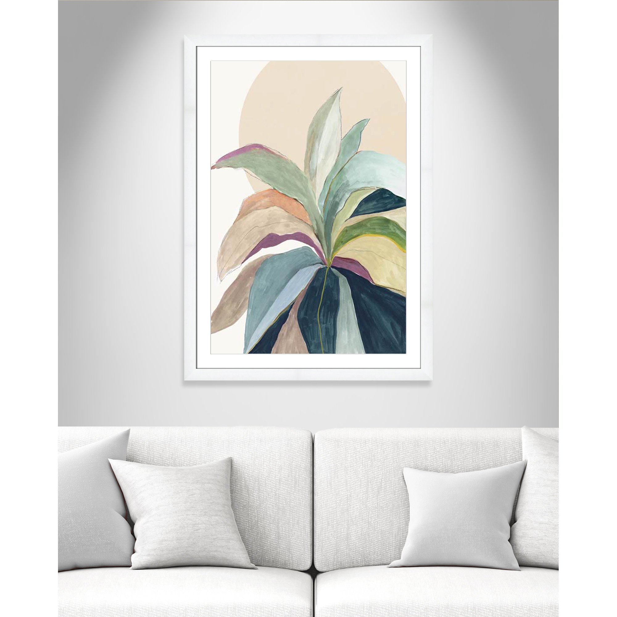 Sherbrooke Sunny Bright Leaves II Framed On Paper by Asia Jensen Print, White Cube Frame Matted, 43" H x 31" W x 1.25" D  