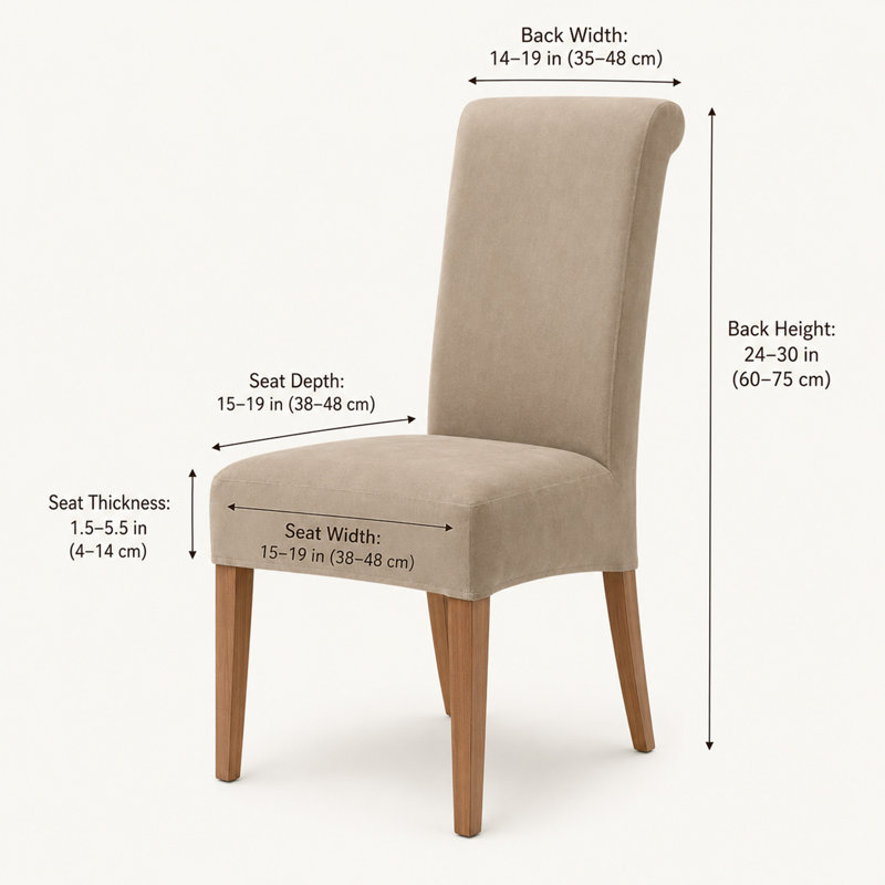 Housses en velours extensible pour chaises surdimensionnées
