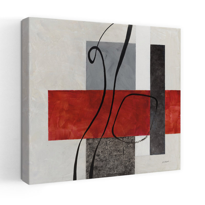 Balance Beam II, art contemporain moderne abstrait, H 18 po x l 18 po