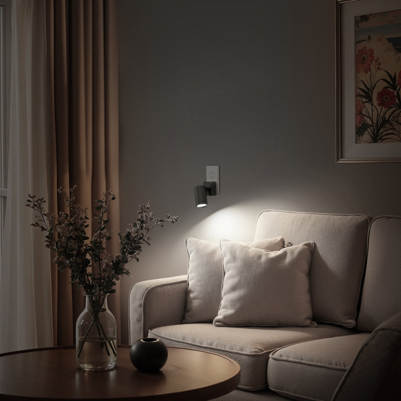 2 lumières de nuit cylindriques 5000K