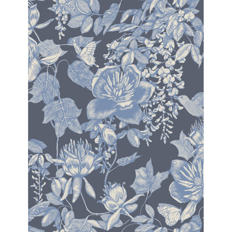 Tivoli Floral Wallpaper Roll, Indigo