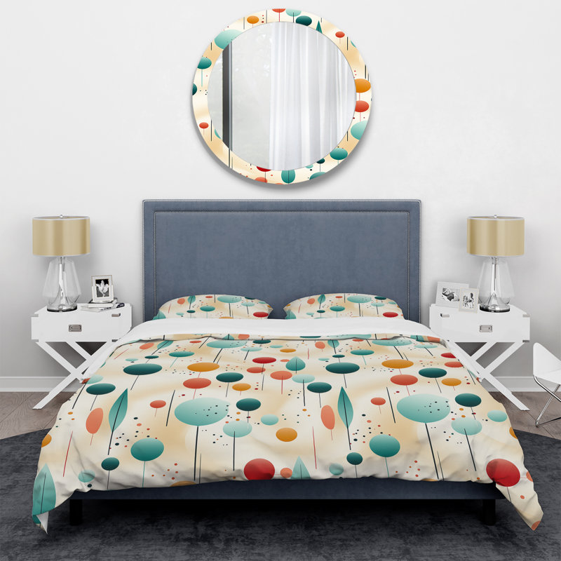 Ensemble de housse de couette géométrique Modern Zen III - Microfibre de polyester