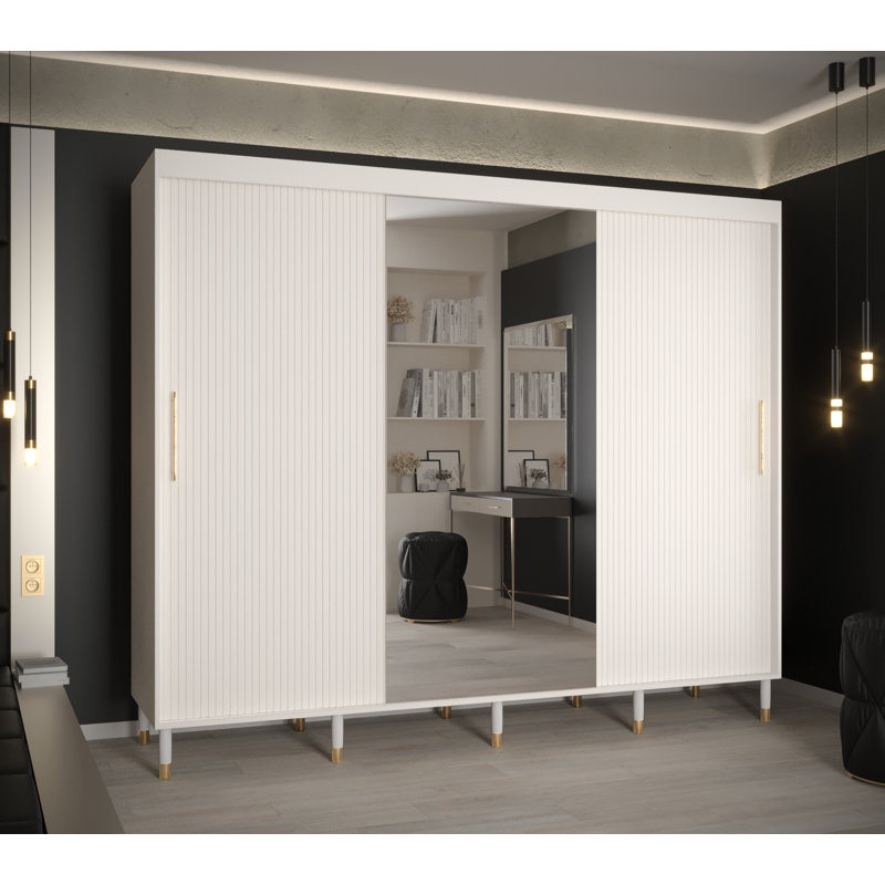 Malcome 2 Door Manufactured Wood Wardrobe, White