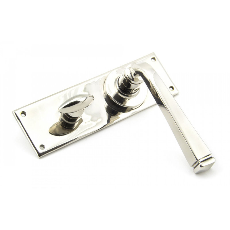 Avon Bathroom Door Handle Kit, Polished Nickel