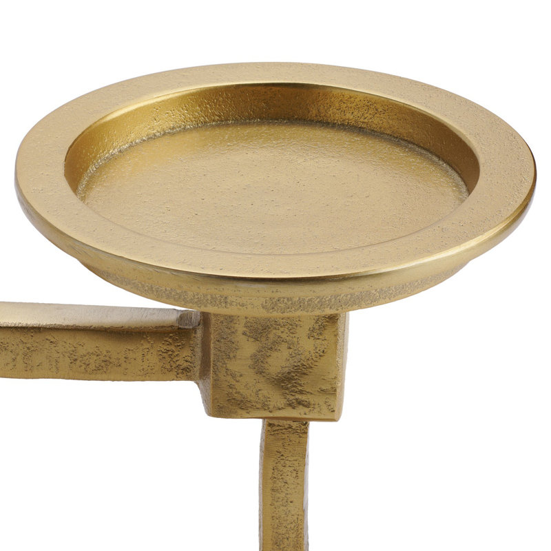 Caldwell Stacked Square 10.5" Gold Aluminum Candle Holder, Gold