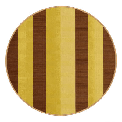Machine Washable Checkered Brown Area Rug