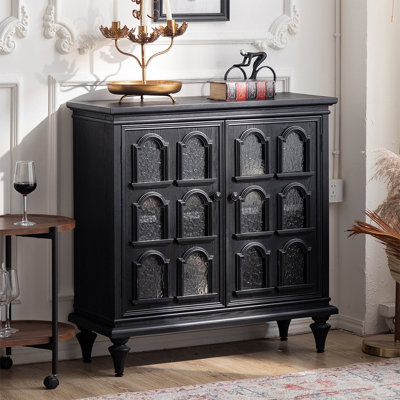 Black Solid Wood Sideboard