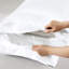 Drap-housse pour lit simple en satin de coton blanc 4 pièces - froissé, doux pour la peau et les cheveux