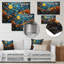 Mélange de mosaïques bleues et oranges - Décoration murale mosaïque bohème en métal MT136332-247457067