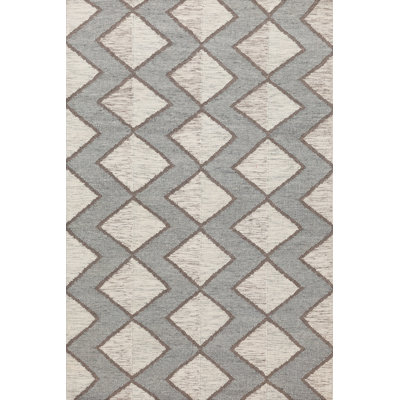 Textures Wool Geometric Area Rug in Gray