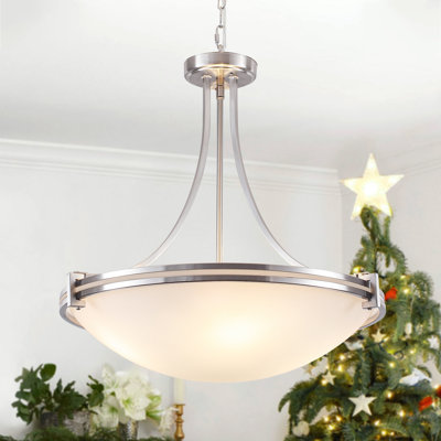 Luminaire suspendu en verre à 4 lumières à intensité variable de 4 po en nickel pour îlot de cuisine