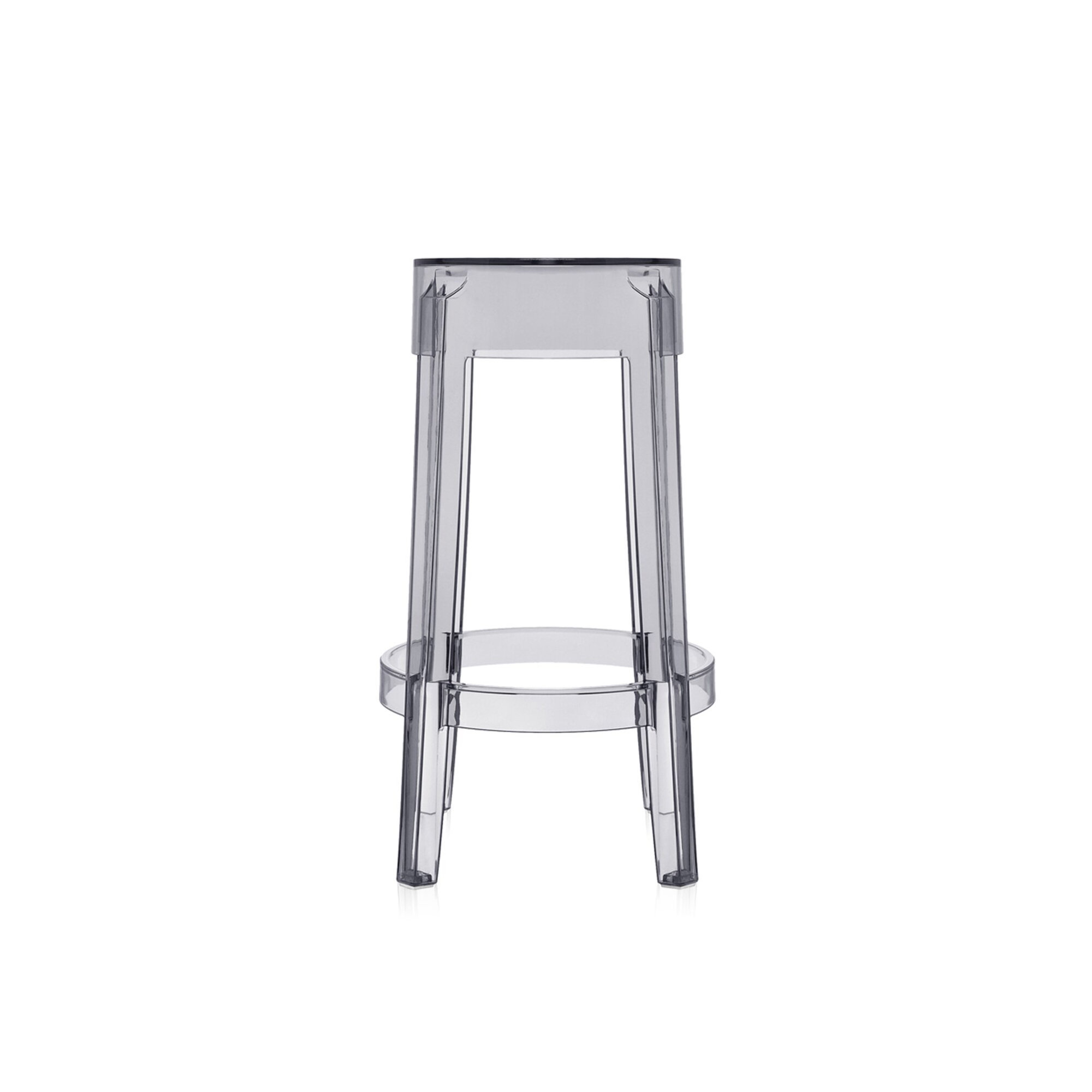 Charles Backless Outdoor Bar Stool, 25.59", Smoke Gray