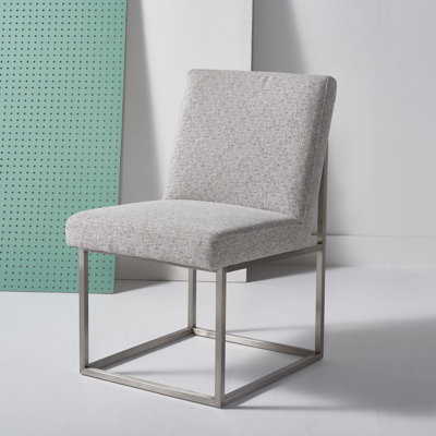 Chaise d'appoint rembourrée en acier inoxydable Athens