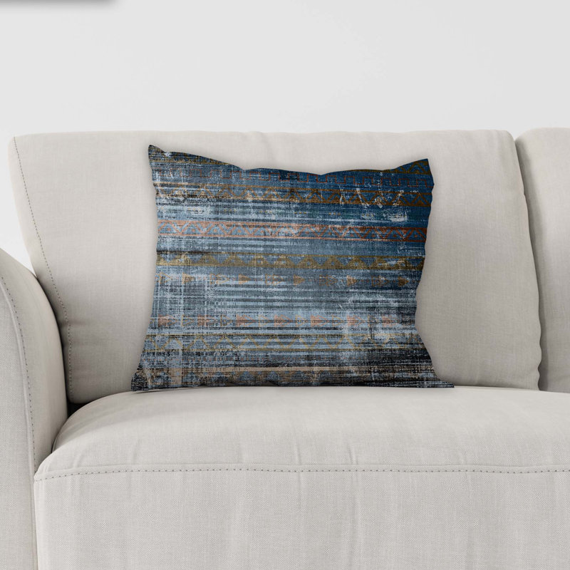 Housse et insert de coussin carré délavé pour l'extérieur, 18" x 18", Bleu