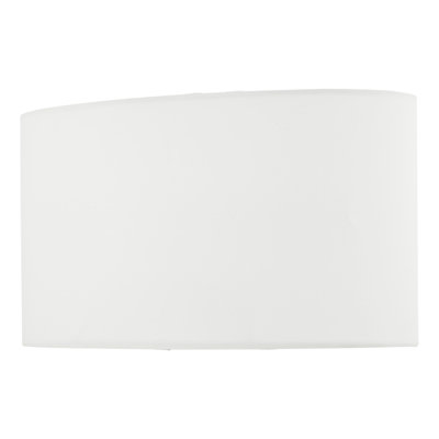 19cm H Faux Silk Oval Lamp Shade ( Screw On ) in Ivory