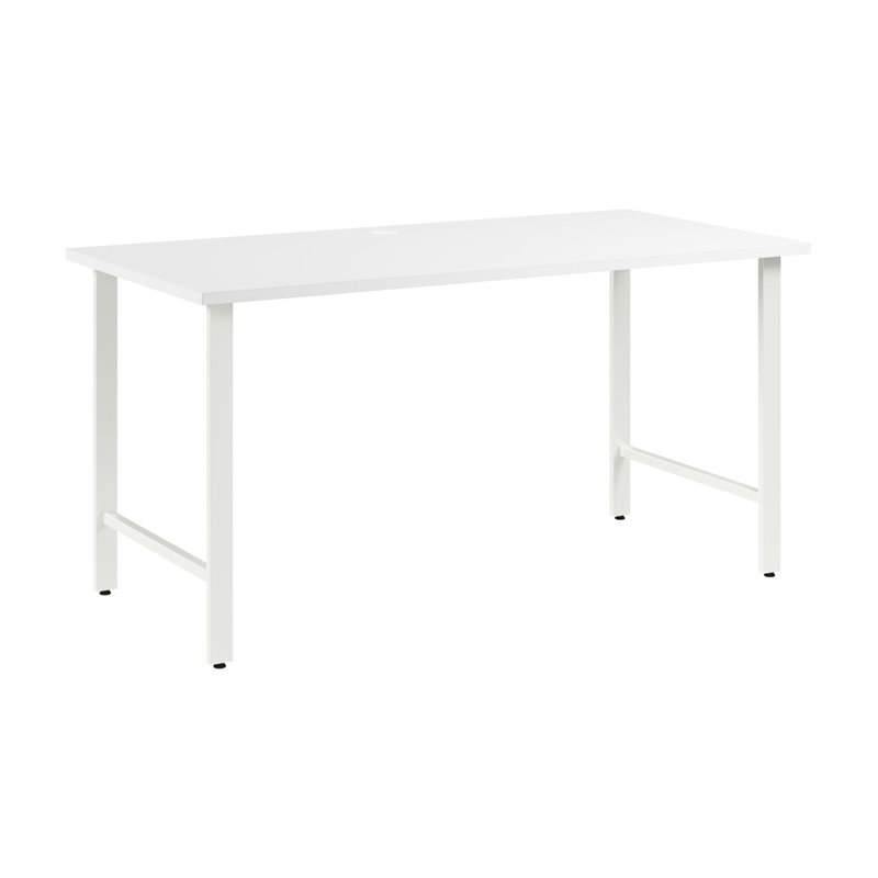 Hustle Writing Desk, White/White, 30.07" H x 59.44" W x 29.37" D